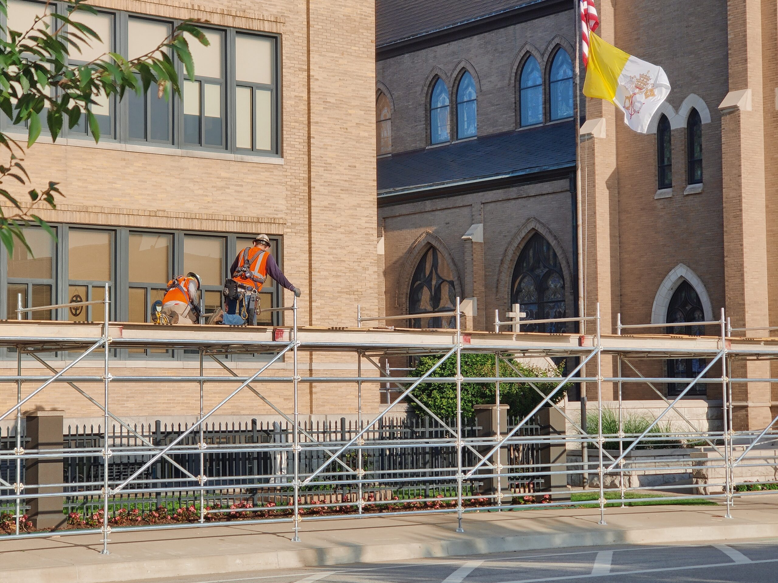 Construction Update: Overhead Protection for Pedestrians & the First Day of the Choir Loft renovation