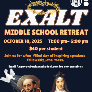 EXALT: a Middle School Retreat on October 18