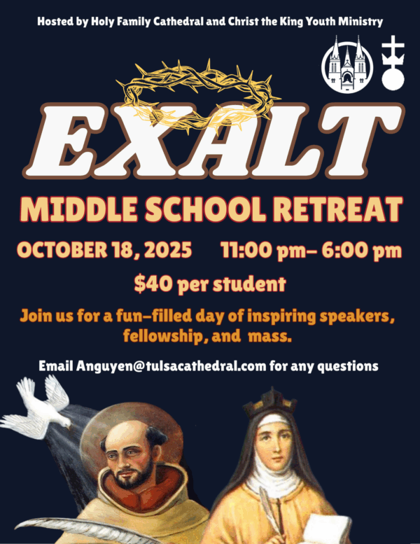 EXALT: a Middle School Retreat on October 18