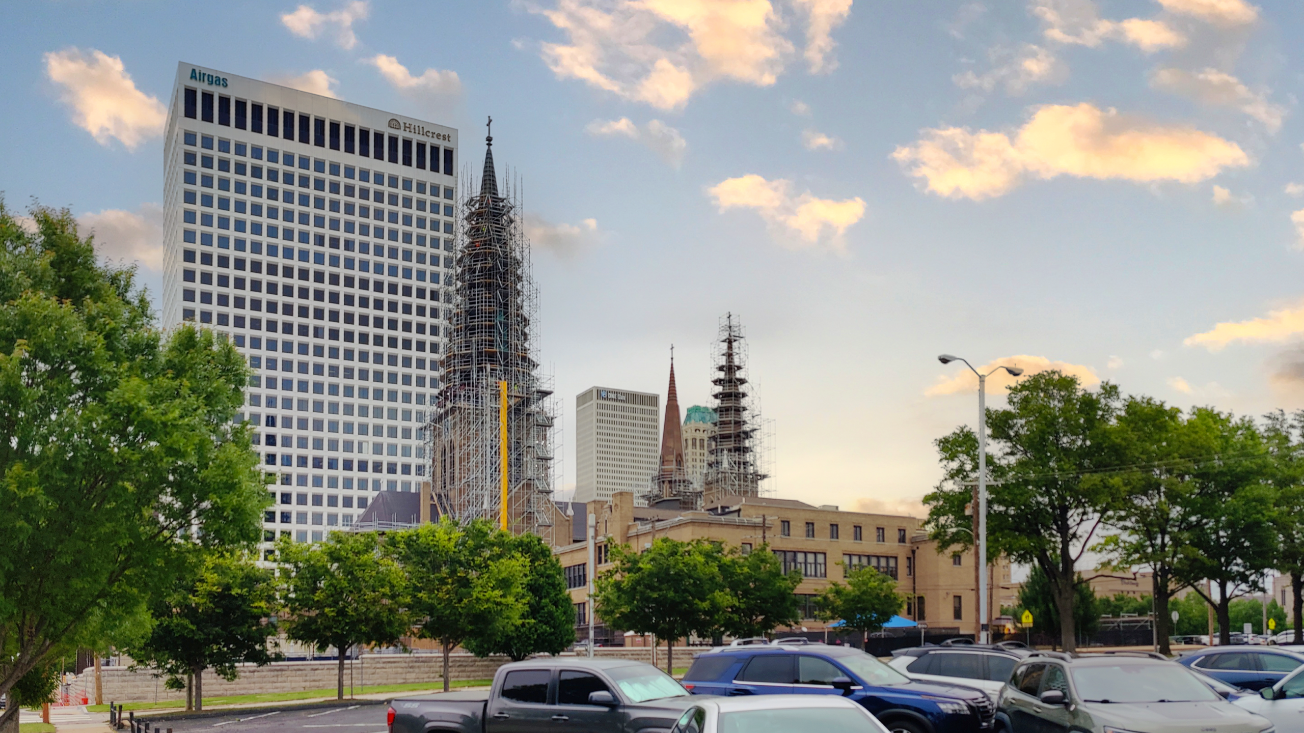 Construction Update: Scaffolding encloses the Central Spire