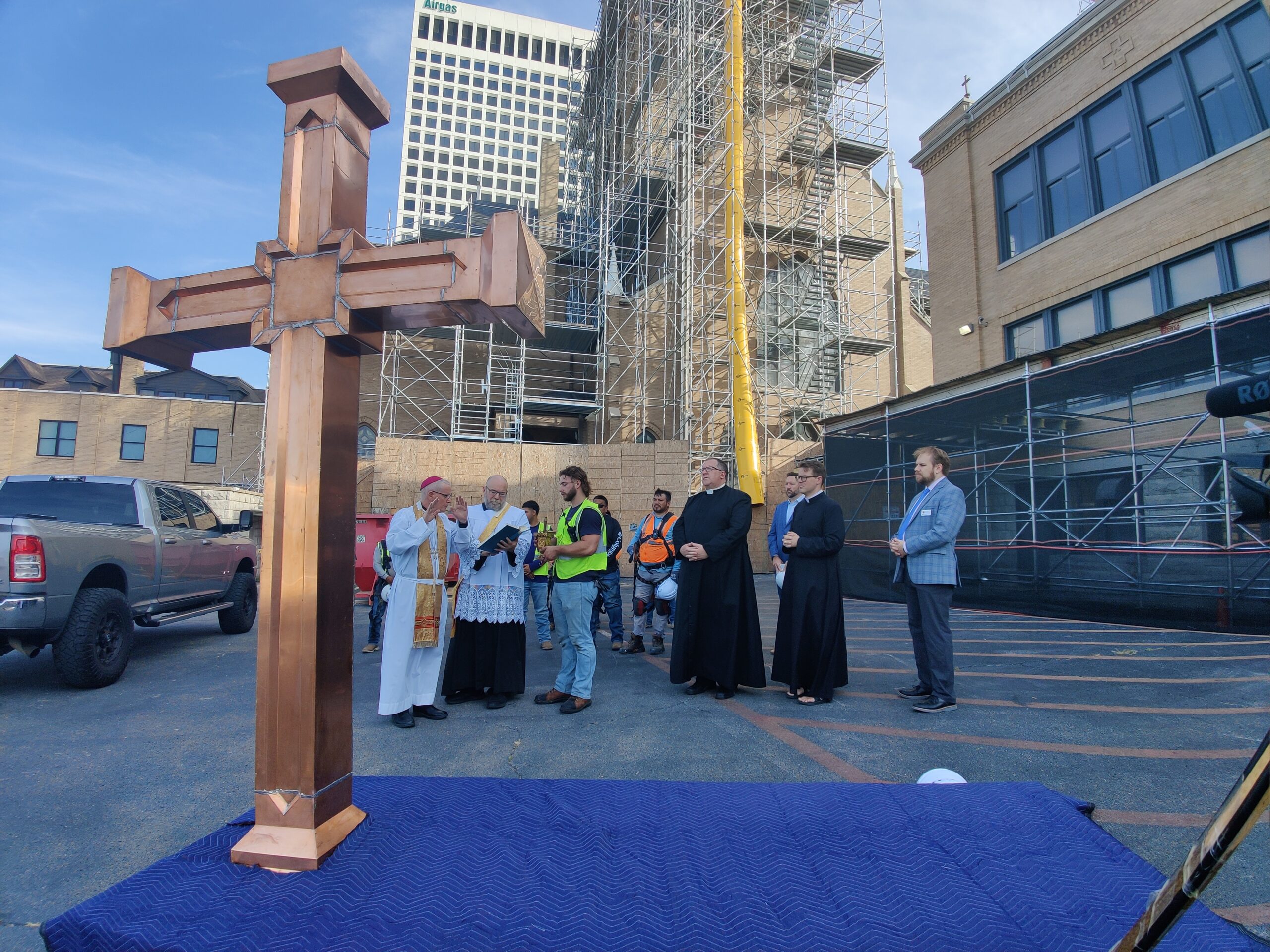 Bishop Konderla blessed the final Copper Cross