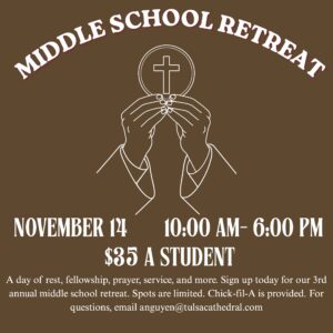 Middle School Retreat: November 14, 2026